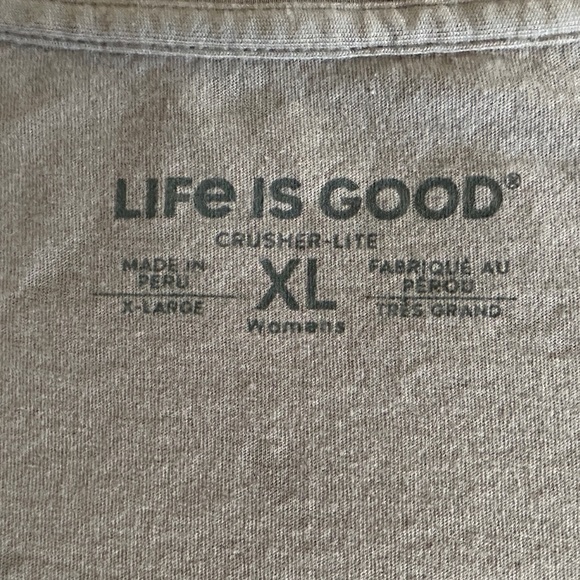 Life Is Good Light Gray V-Neck Shirt Dog Prints - Picture 9 of 11